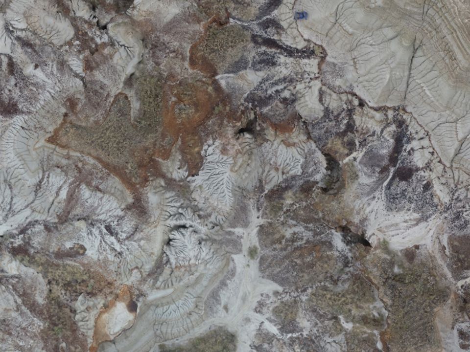 Dronenbild der Landschaft mit den Flechten