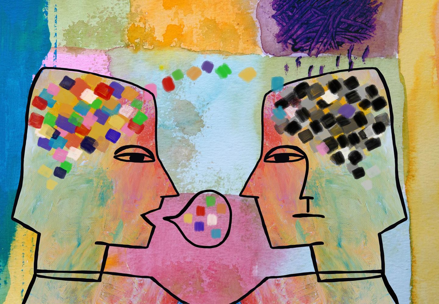 Illustration von zwei Personen im Gespräch