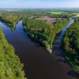 Der Zusammenfluss der Moldau und der Elbe