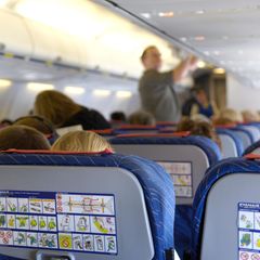 Boardingsituation im Passagierflugzeug