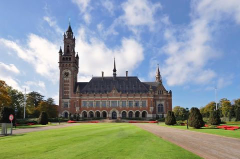 Friedenspalast der Sitz des Internationalen Gerichtshofs in Den Haag, Niederlande