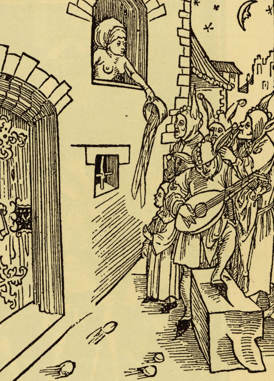 Nachttopf-Entleerung im Mittelalter