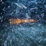 Ein Schwarm von Donau-Eintagsfliegen (Ephoron virgo)