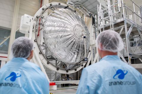 Am Bremer Standort der ArianeGroup wird die Oberstufe der Trägerrakete gebaut und integriert. Foto: Hauke-Christian Dittrich/dpa