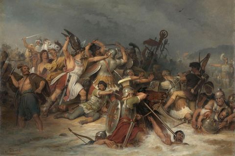 Römer und Germanen in einer Schlacht