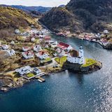 Beautiful ocean village on the southern part of Norway, Flekkefjord