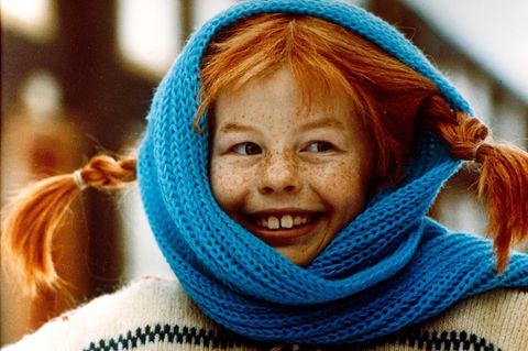Inger NILSSON (*04.05.1959) , schwedische Schauspielerin, als PIPPI LANGSTRUMPF, Portrait während Dreharbeiten zu dem ersten Pippi Langstrumpf Film, 1969.,