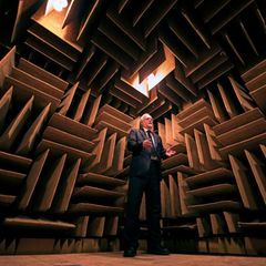 Steve Orfield im Anechoic Test Chamber/Minneapolis - dem stillsten Platz der Erde