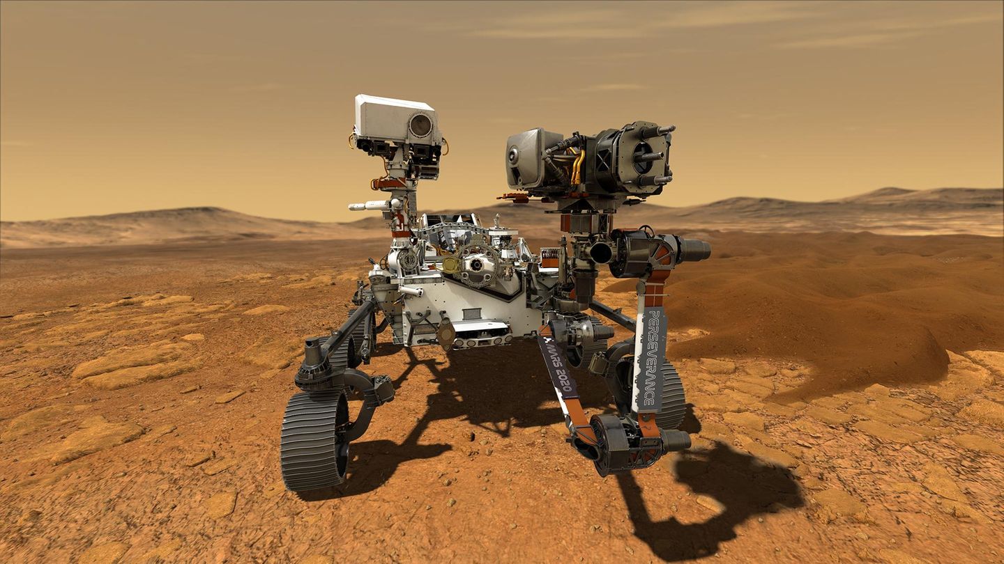 Illustration des Perseverange Rovers auf dem Mars