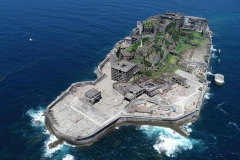 Hashima Insel von oben