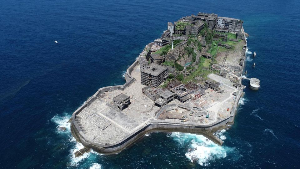Hashima Insel von oben
