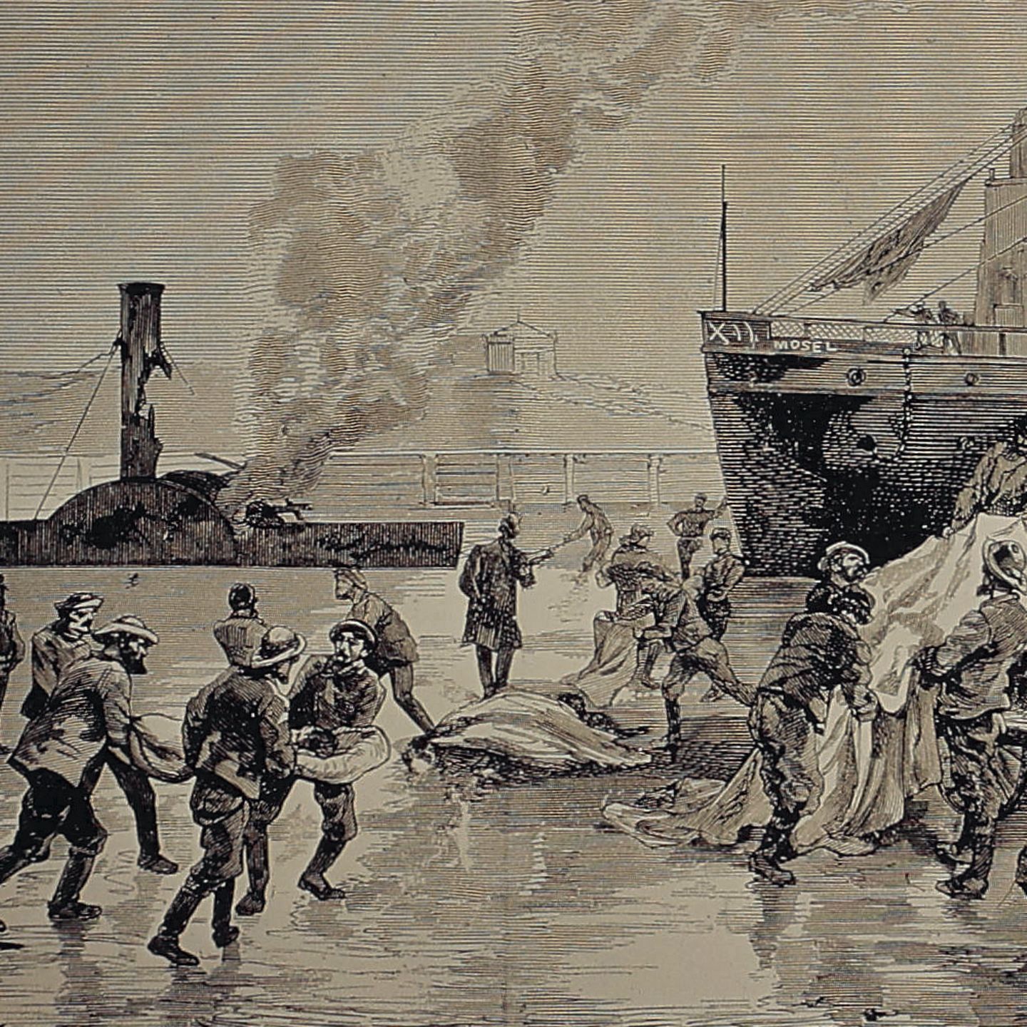 Das Pier in Bremerhaven nach der Explosion