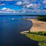 Blick auf Nalikari Strand Finnland