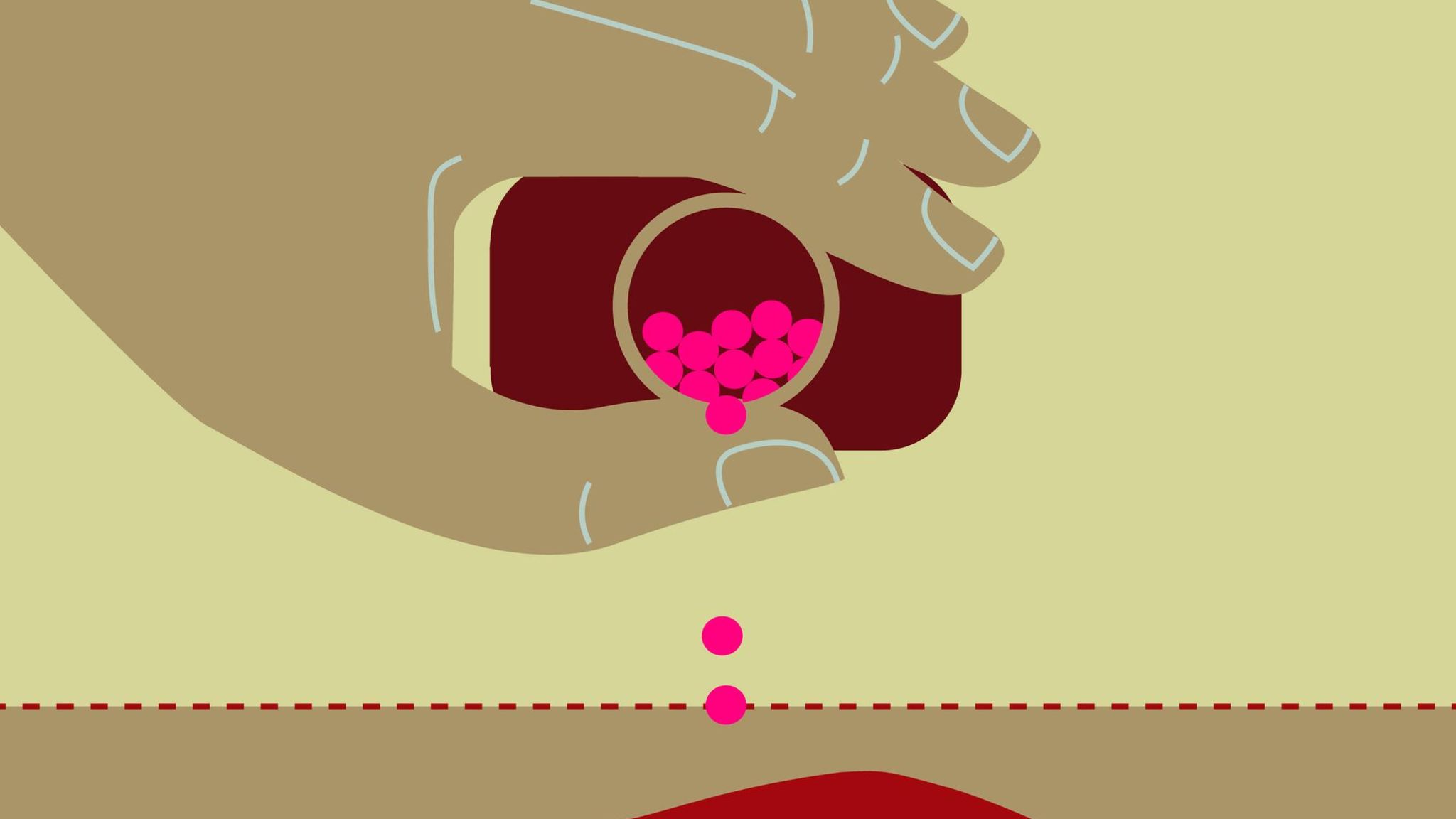 Person pouring pills into hand