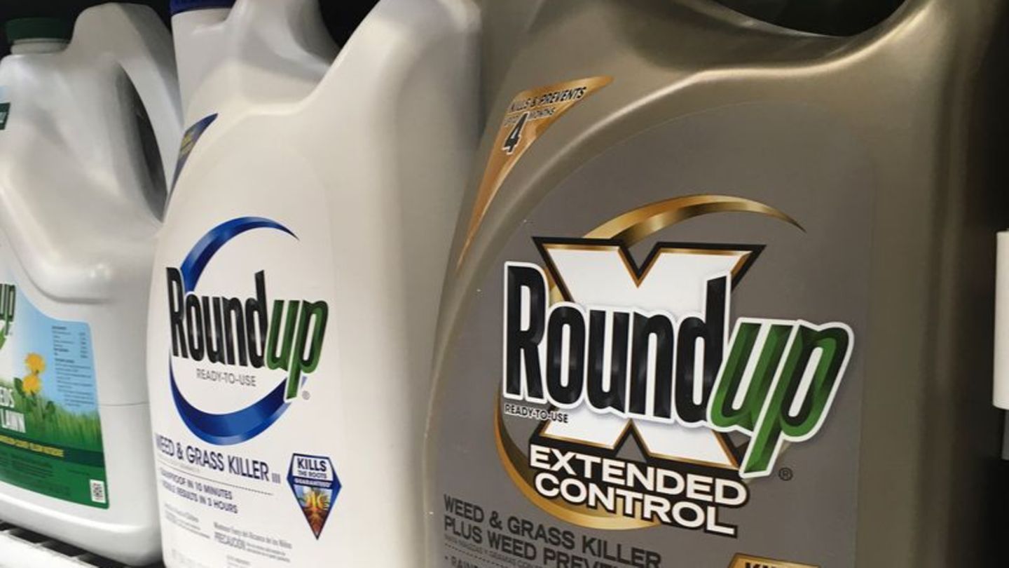 Behälter mit Roundup stehen in einem Ladenregal in San Francisco. (Archivbild) Foto: Haven Daley/AP/dpa