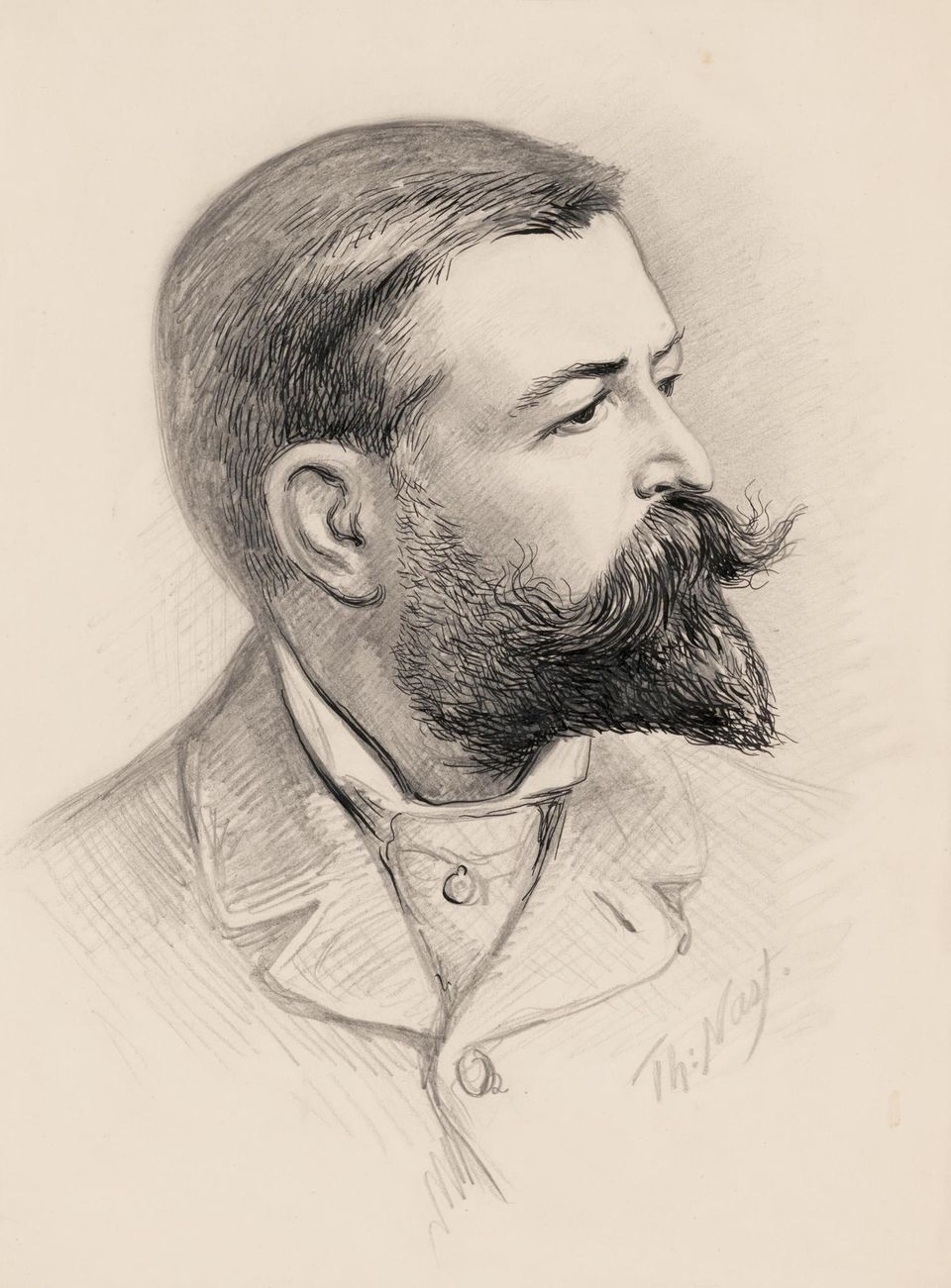 gezeichnetes Selbstportrait Thomas Nast