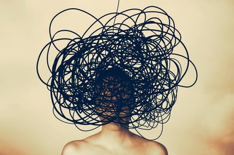 Frau mit illustrativer Darstellung von ADHS