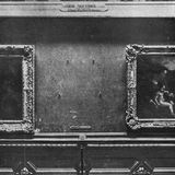 Die leere Wand des Louvre Museums, nachdem die Mona Lisa 1911 gestohlen wurde