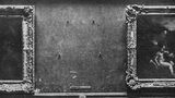Die leere Wand des Louvre Museums, nachdem die Mona Lisa 1911 gestohlen wurde