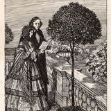 Eine Zeichnung von Robert und Elizabeth Browning während ihrer Italienreise nach ihrer Hochzeit