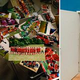 Links: Alte Fotos des "Team Afrika", Rechts: Abubacarr Sawo im Hügelheimer Teamtrikot