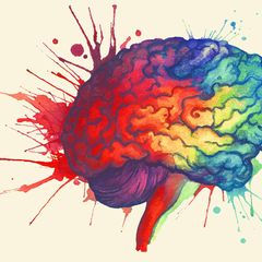 bunte Zeichnung eines kreativen Gehirns