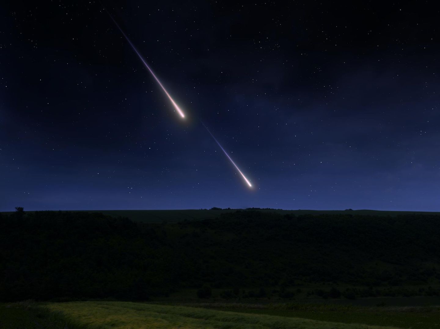 Meteorspuren am Nachthimmel