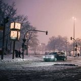 Eine winterliche Kreuzung in Hamburg