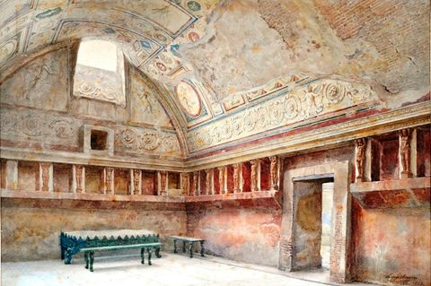 Pompeji Bad Illustration von Luigi Bazzani