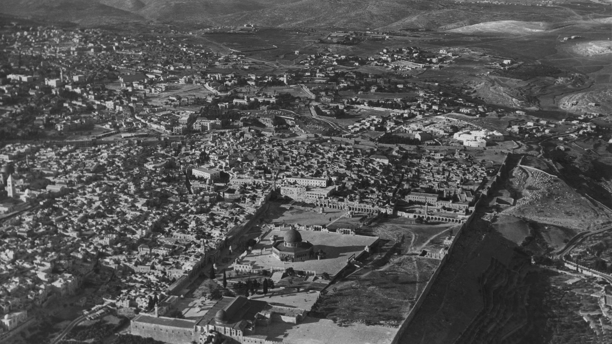 Luftbild von Jerusalem mit Tempelberg
