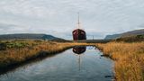 Schiffswrack in den Westfjorden Islands