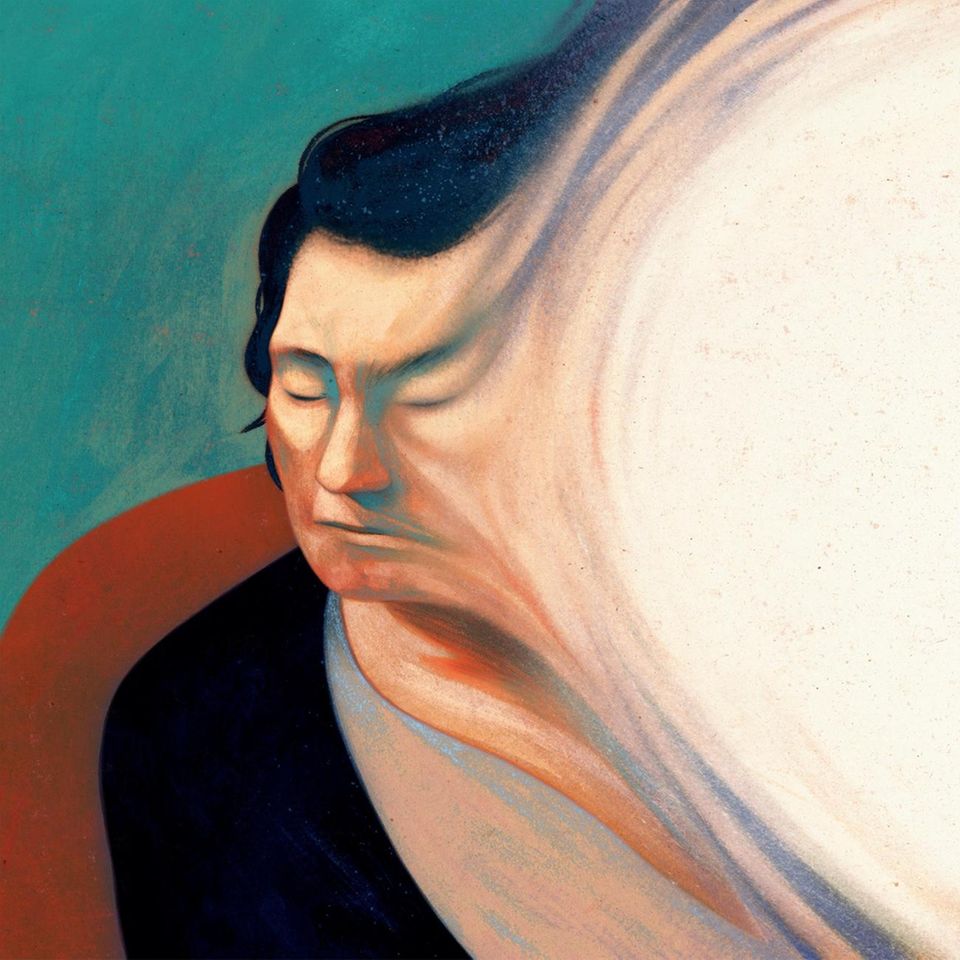 "Während dieser Attacken scheint sich die linke Seite ihres Körpers aufzulösen [...] 'Es ist nichts mehr da, nur eine leere Stelle, nur ein Loch' – eine Leerstelle in ihrem Gesichtsfeld, in ihrem Körper, im Universum [...] Das 'Loch' ist für sie wie der Tod, und sie hat Angst, dass es eines Tages groß genug sein wird, um sie vollständig zu 'verschlingen'." Diese Beschreibung der Migräne-Aura einer 75-jährigen Patientin und die nachfolgenden Berichte stammen aus: Oliver Sacks, "Migräne", Rowohlt Verlag 2019. Künstler Owen Gent hat die Schilderungen für GEO illustriert