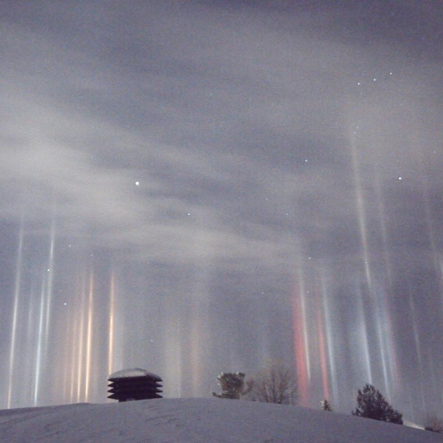 Lichtsäulen am Himmel