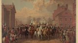 George Washington reitet in New York ein