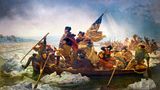Gemälde zeigt George Washington mit Gefolgschaft in Boot