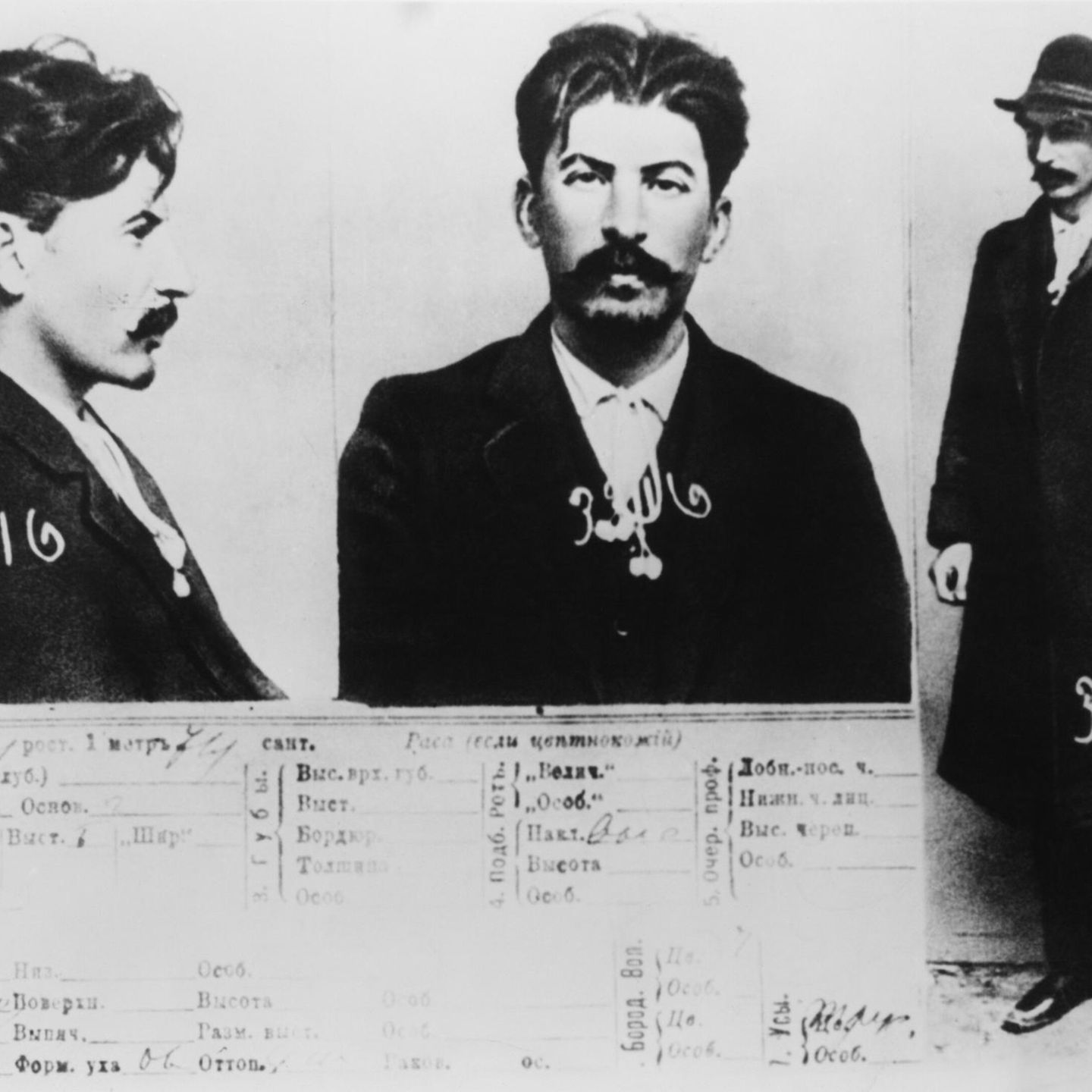 Josef Stalins Personalausweis für die Akten der Geheimpolizei in Petersburg 1913