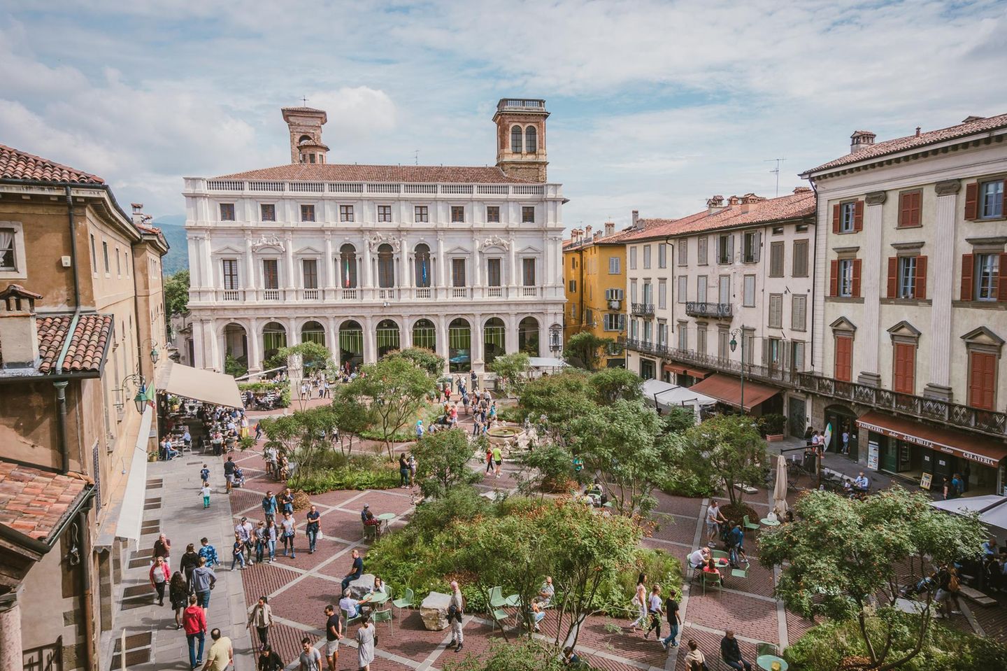 Piazza Vecchia in Bergamo, Italien