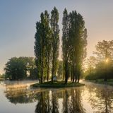 Russeau-Insel im Wörlitzer Park, Wörlitz, Sachsen-Anhalt, Deutschland, Europa