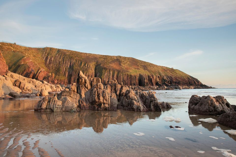 Presipe Bay am Pembrokeshire coast path in Wales