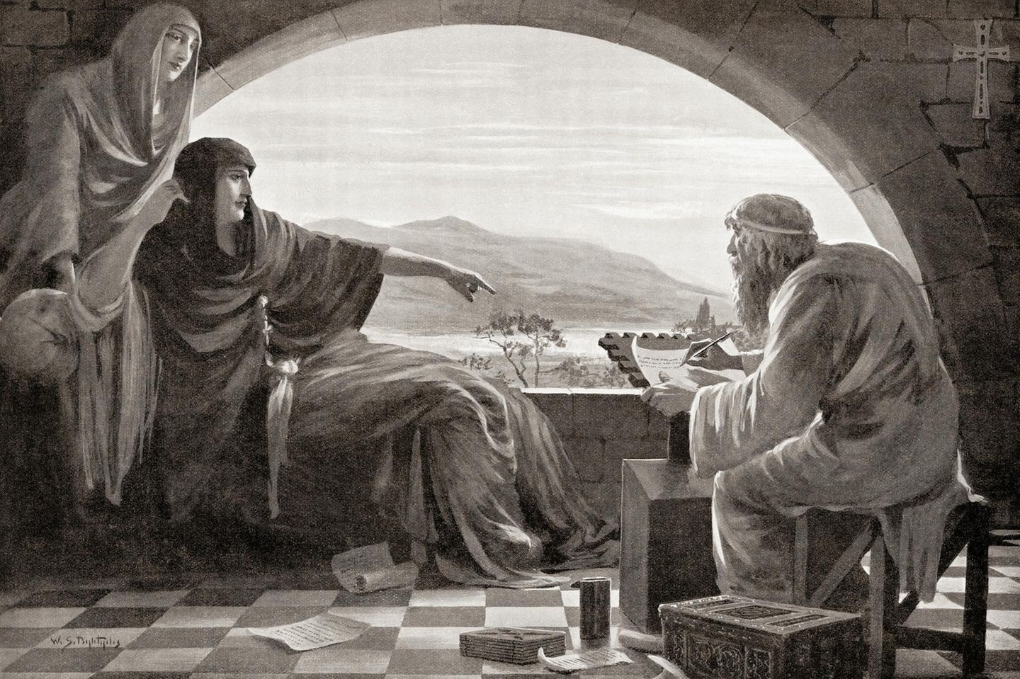 Anna Komnena diktiert ihr Geschichtsbuch "Alexias"