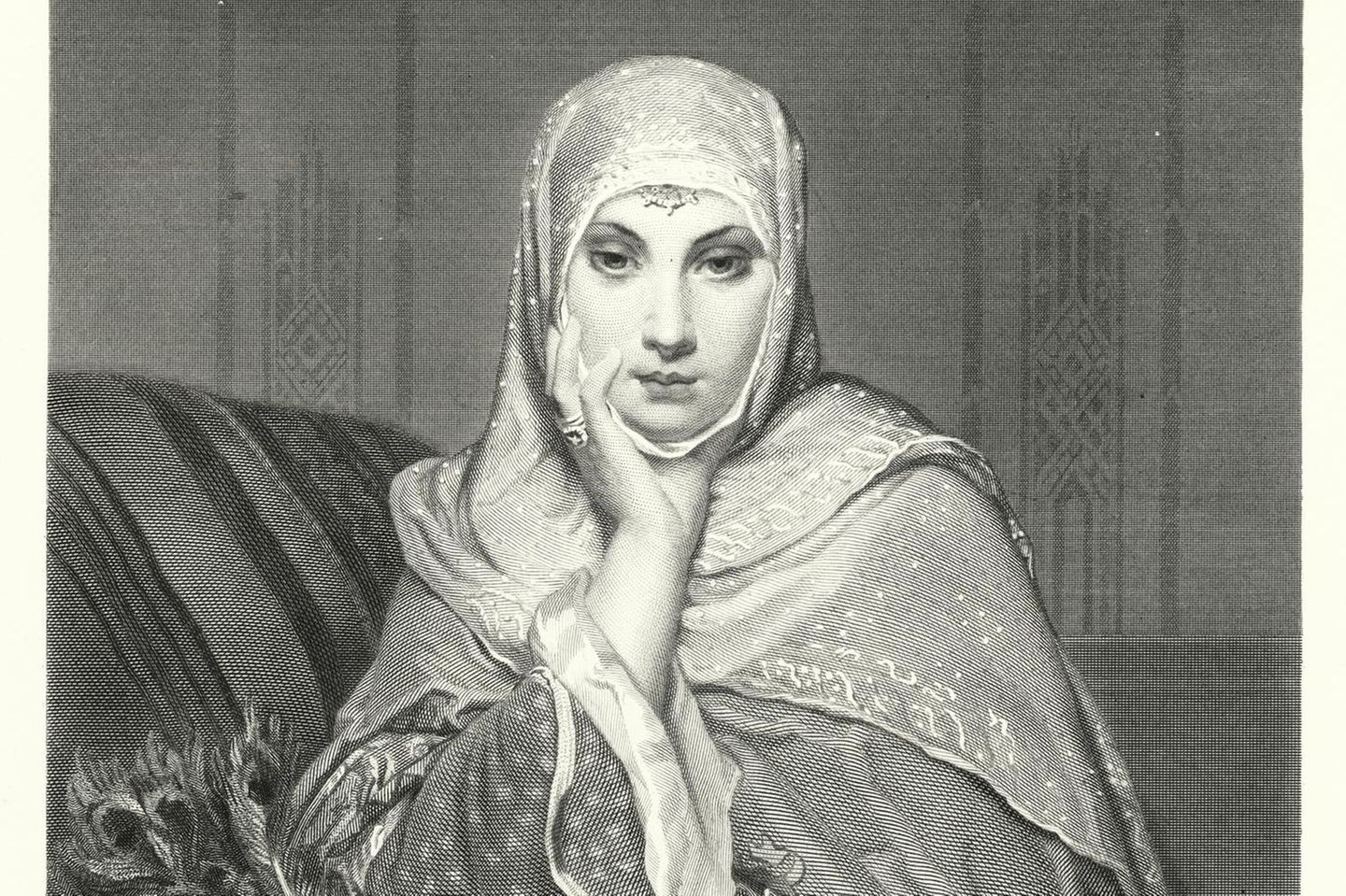 Die Darstellung einer Muslima auf einem Sofa