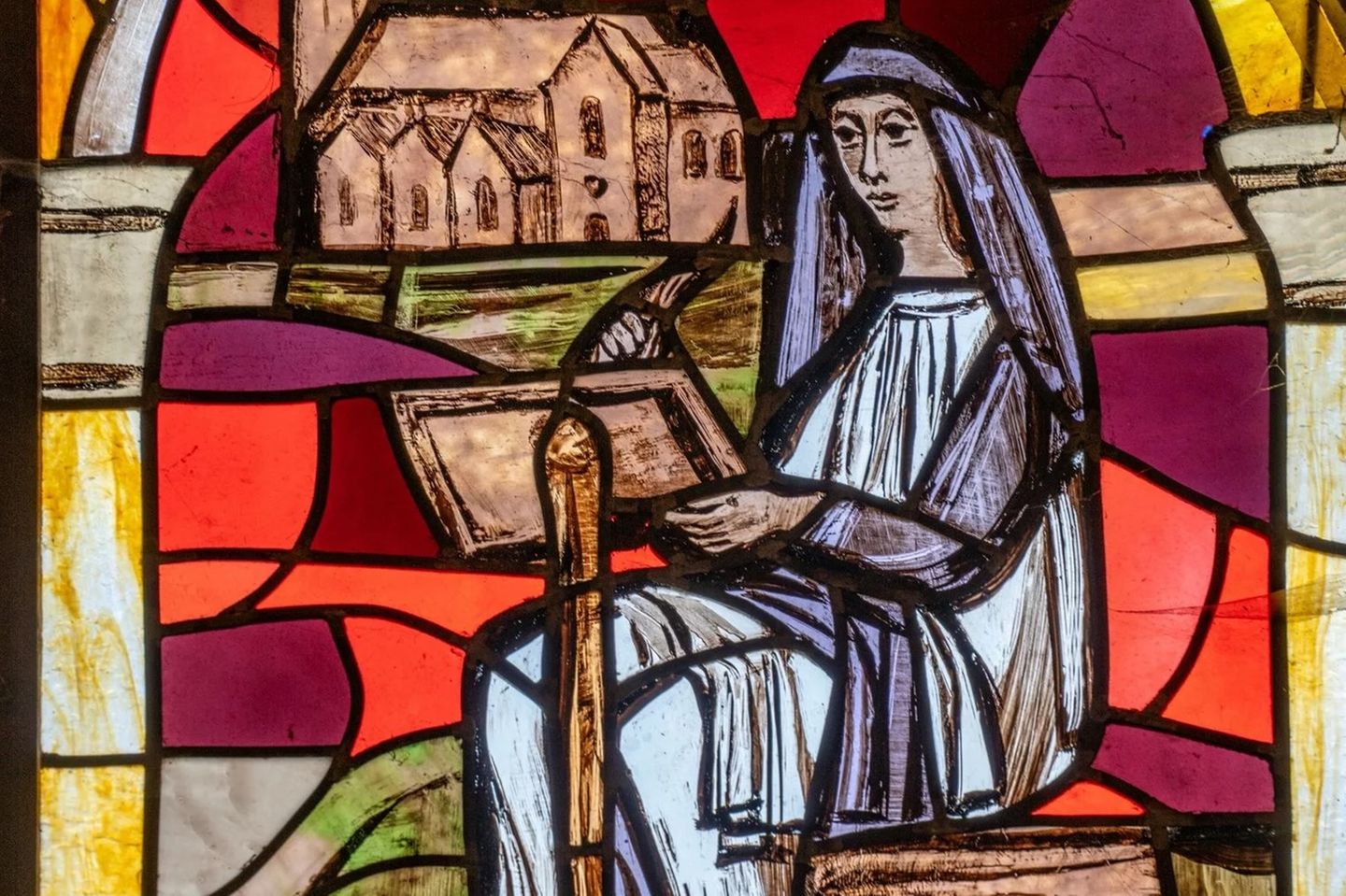 Fensterbild von Hrotsvit von Gandersheim