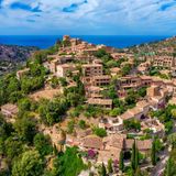 By-line=Alamy Stock Photos / Sergi Reboredo  Caption/Abstract=Aerial view of the hilltop village of Deia, Deya Municipality, Mallorca, Balearic Islands, Spain