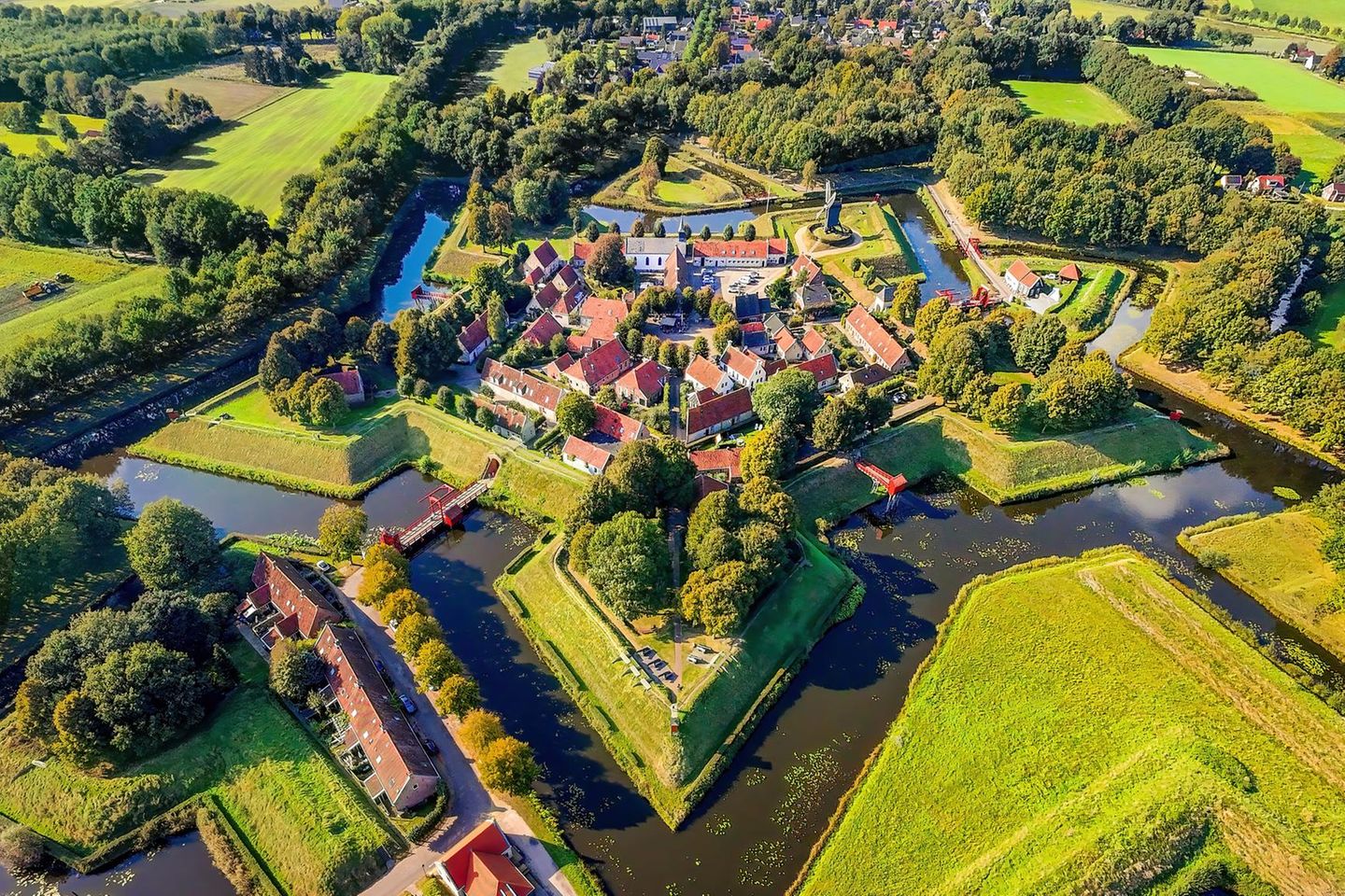 Luftaufnahme von Bourtange, Niederlande