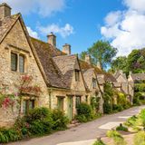 Steinhäuser von Bibury nahe London, England