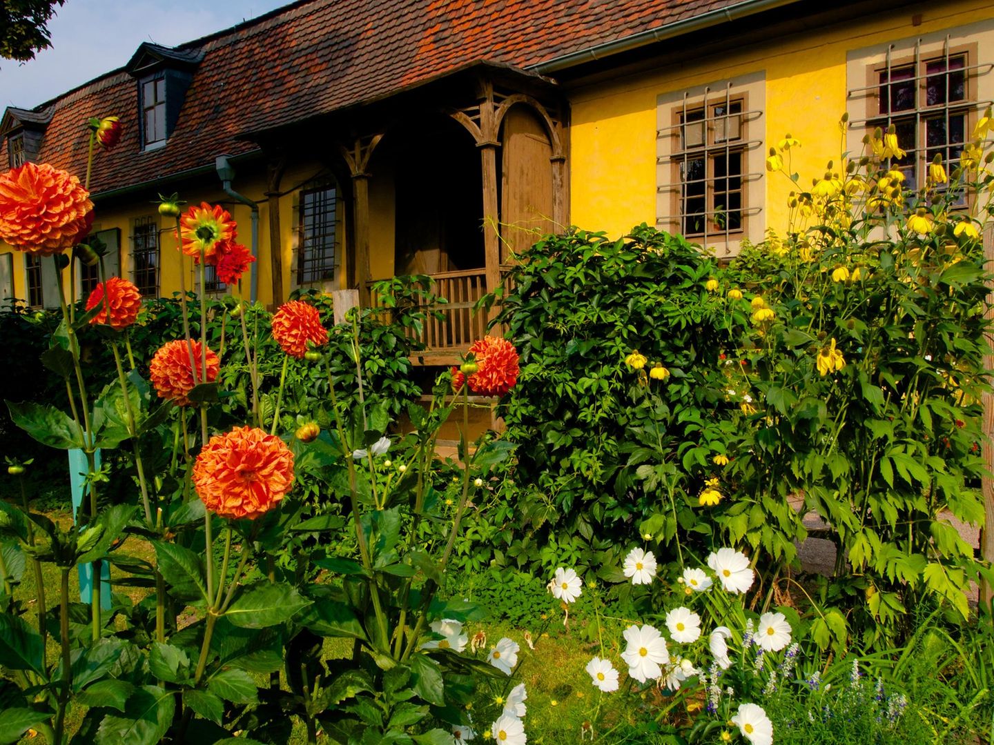 Der Garten hinter dem Goethe-Haus in Weimar