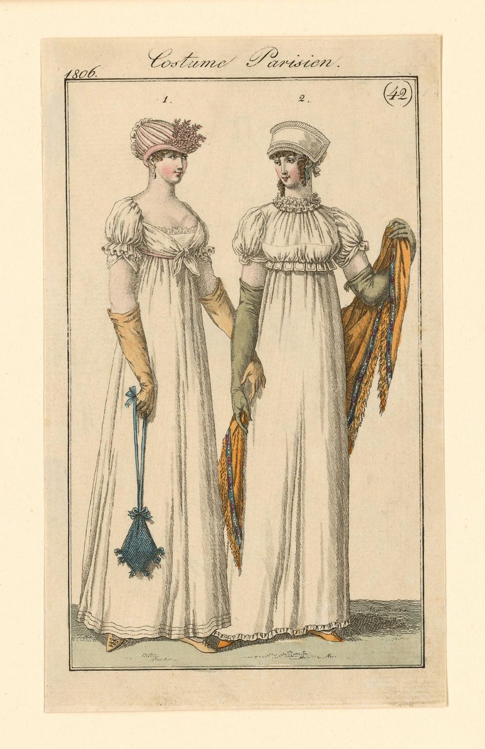 Modegrafik mit zwei Frauen und einer Handtasche