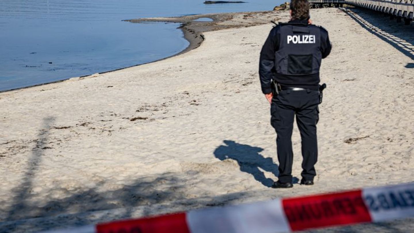 Die Polizei bittet darum, sich dem Wal nicht zu nähern, um ihn nicht zusätzlich zu stressen. Foto: Ulrich Perrey/dpa