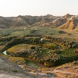 Landschaftsaufnahme mit Fluss