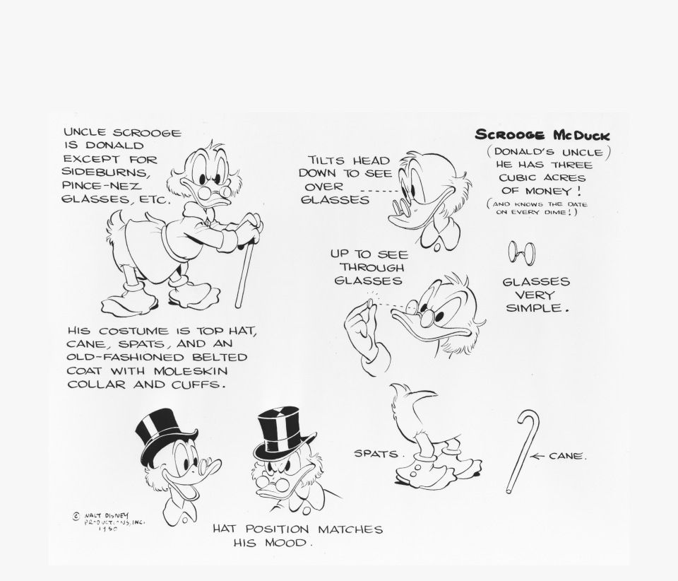 Skizzen von Dagobert Duck